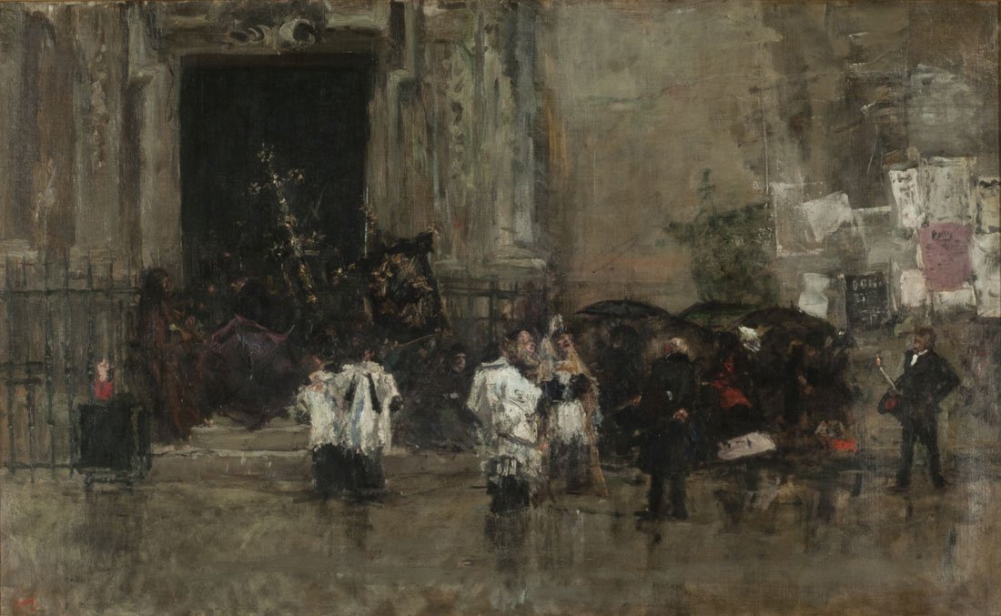 Průvod překvapený deštěm od Marià Fortuny