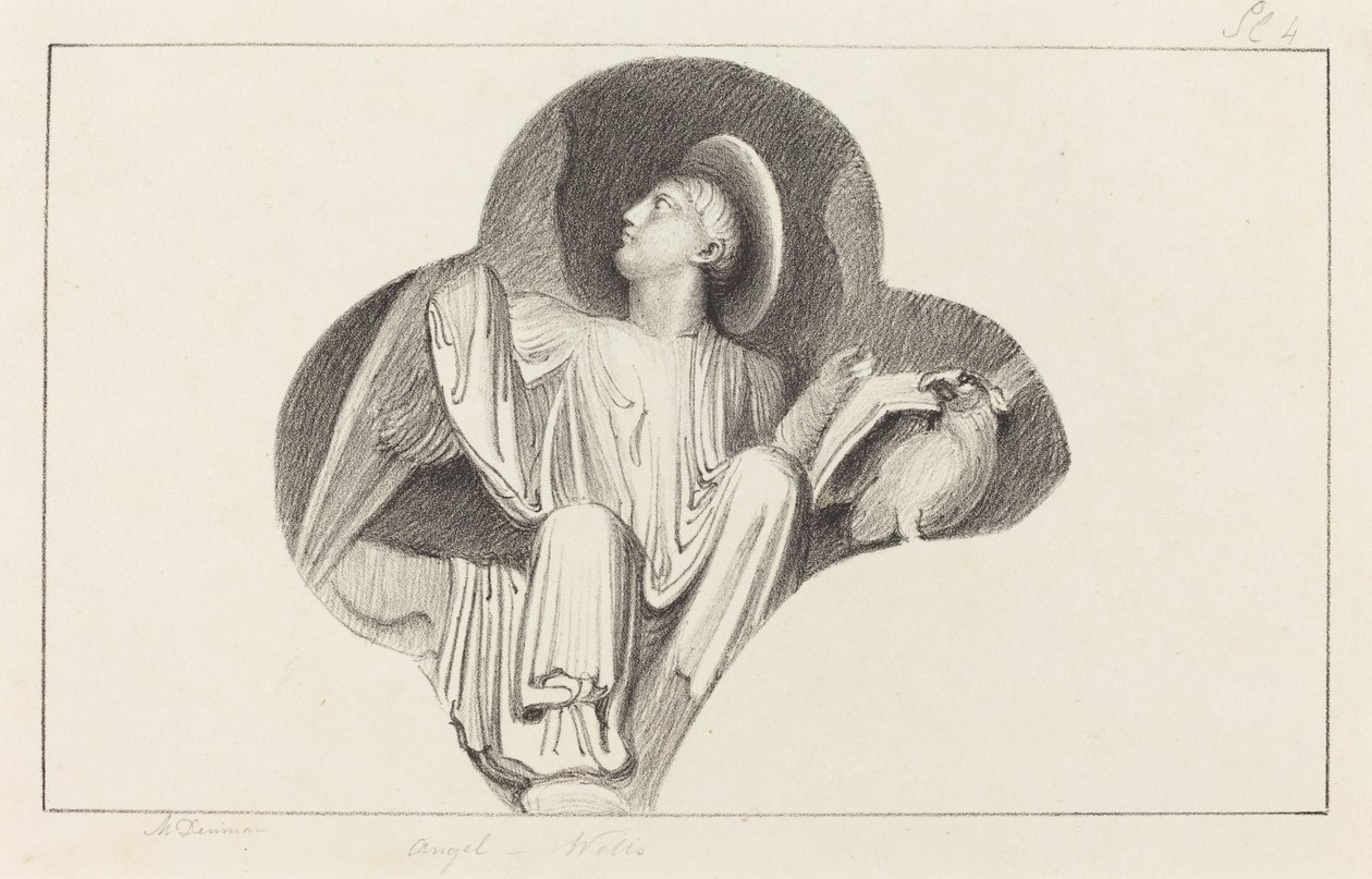 Anděl z katedrály ve Wellsu od Maria Denman after John Flaxman