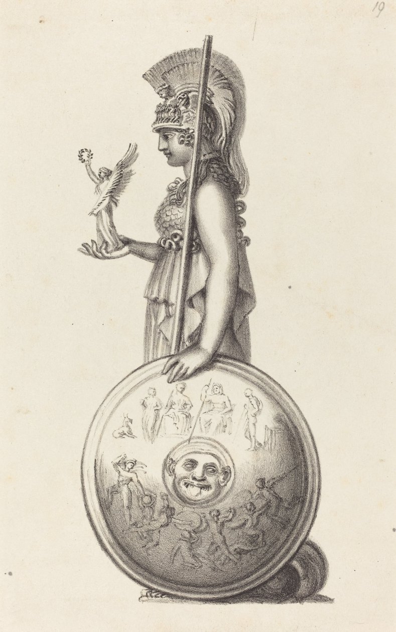 Minerva, od Phidas od Maria Denman after John Flaxman