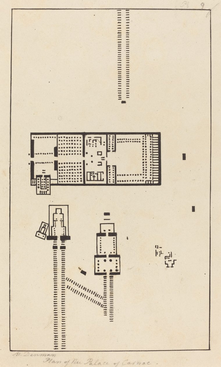 Plán paláce Carnac od Maria Denman after John Flaxman