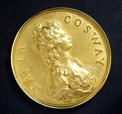 Portrétní medaile umělce (bronzová) od Maria Hadfield Cosway