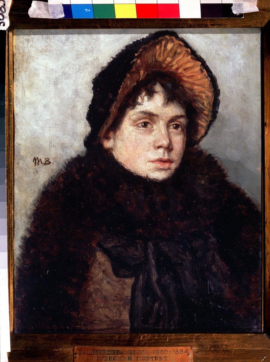 Autoportrét. Obraz Marie Konstantinovny Bashkirtseva (1860-1884). Olej na plátně, 35 x 27 cm. Ruské umění 19. století. Státní Treťjakovská galerie, Moskva. od Maria Konstantinova Bashkirtseva