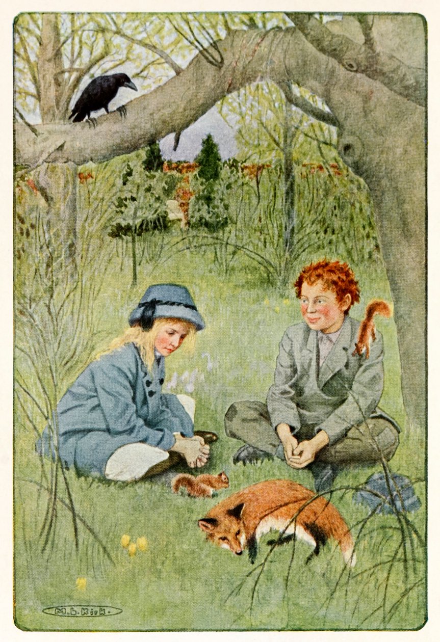 "Zdálo se stěží snesitelné opustit takovou rozkoš" z Tajné zahrady od Frances Hodgson Burnett (1849-1924) od Maria Louise Kirk