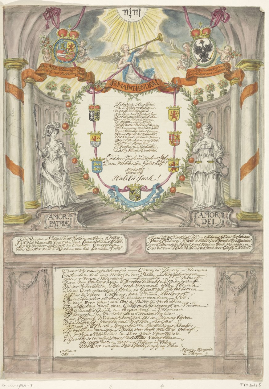 Verš pro princeznu Wilhelmínu ke čtyřicátým narozeninám prince Williama V., 1788 od Maria Margaretha la Fargue