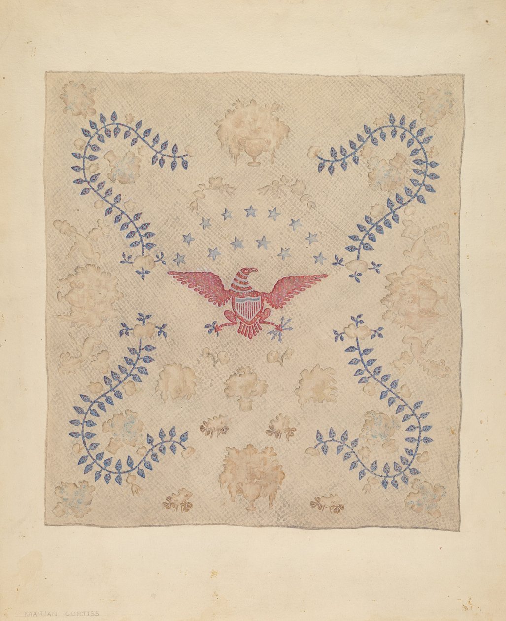 Přehoz na postel Eagle and Stars od Marian Curtis Foster