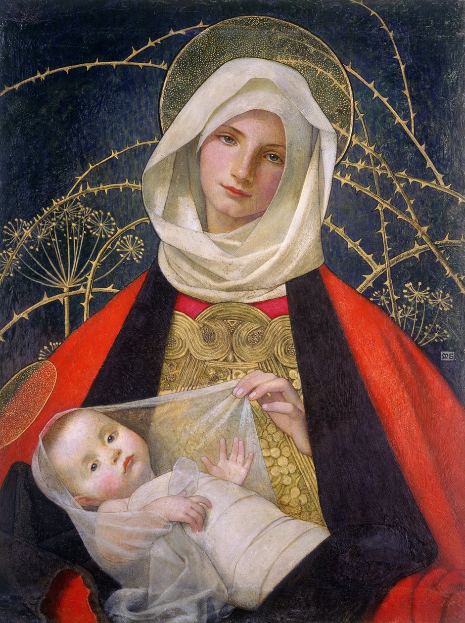 Madonna a dítě, 1907-08 (tempera na panelu) od Marianne Stokes
