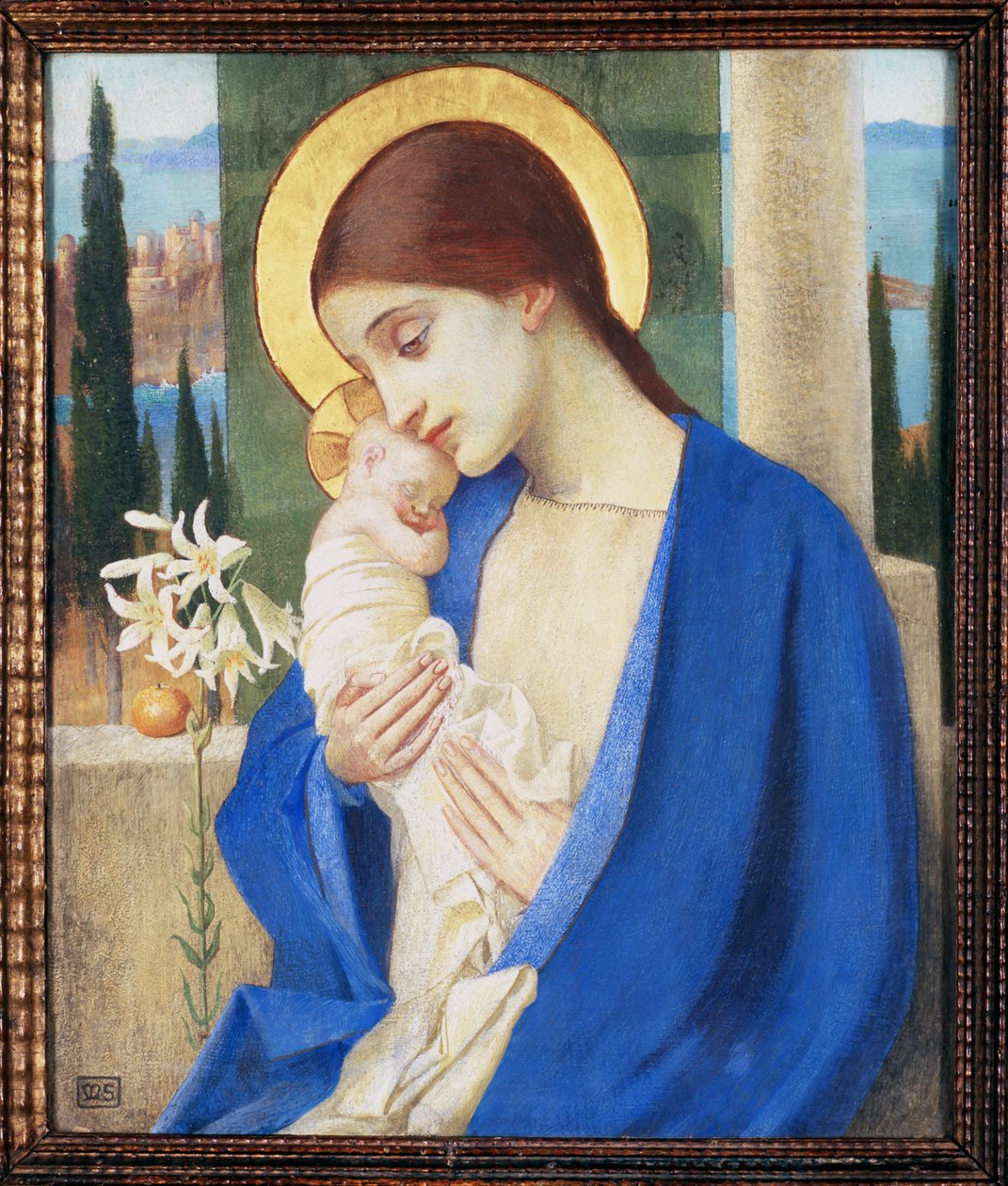 Madonna a dítě, kolem roku 1905 (tempera na panelu) od Marianne Stokes