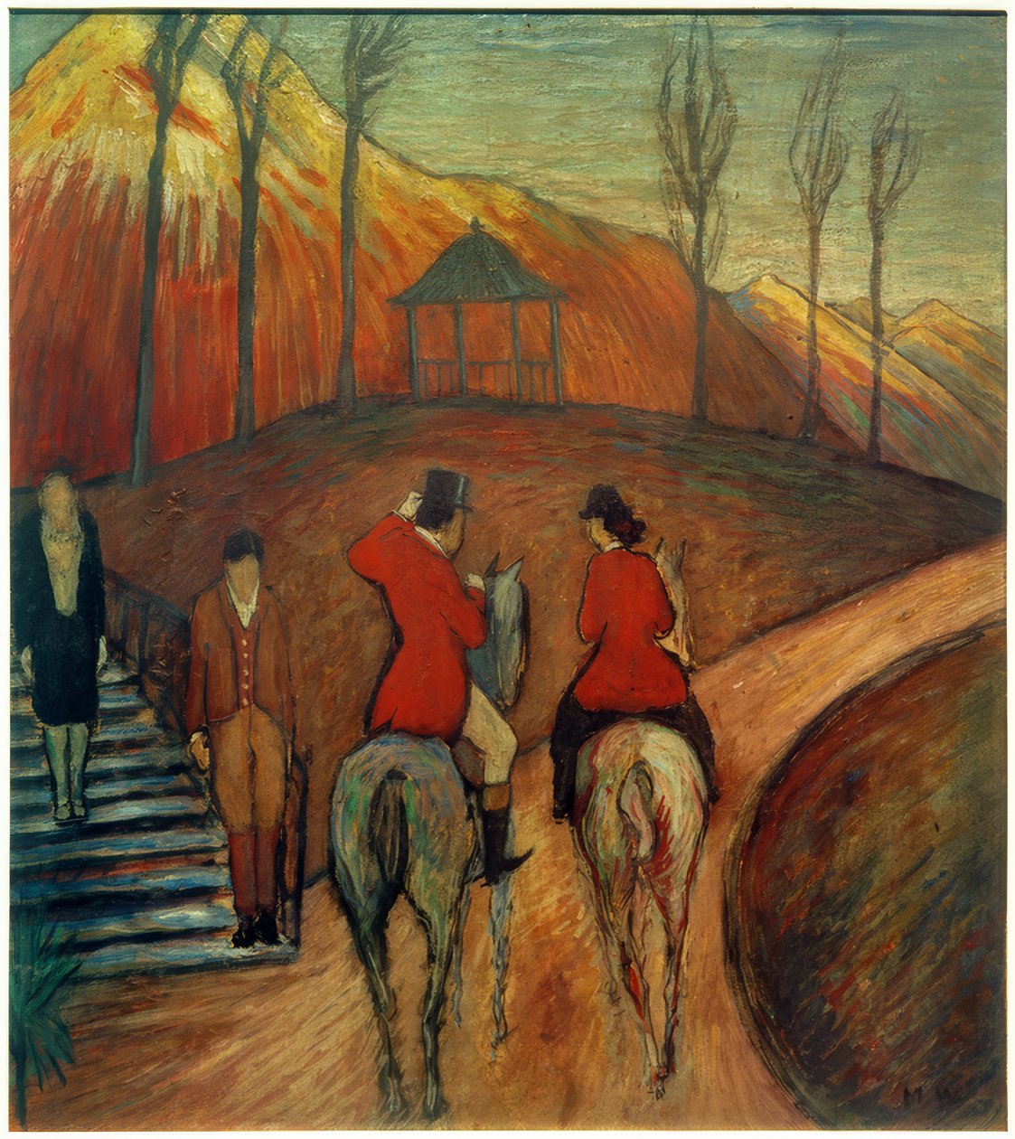 Krajina s jezdcem a jezdcem od Marianne von Werefkin