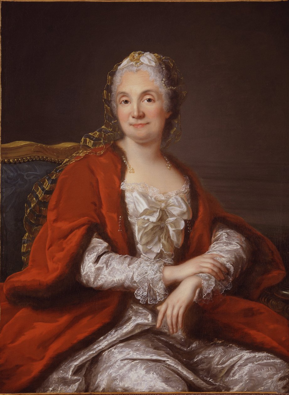 Marie Therese Rodet Geoffrin, saloniere francaise - Portrét madame Geoffrin (1699-1777), od Loir, Marianne (1715-1769). Olej na plátně, cca 1760. Soukromá sbírka od Marianne Loir