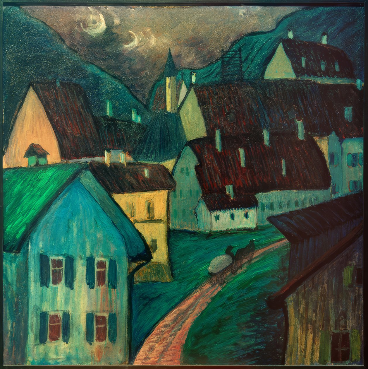 Večer v Murnau od Marianne von Werefkin