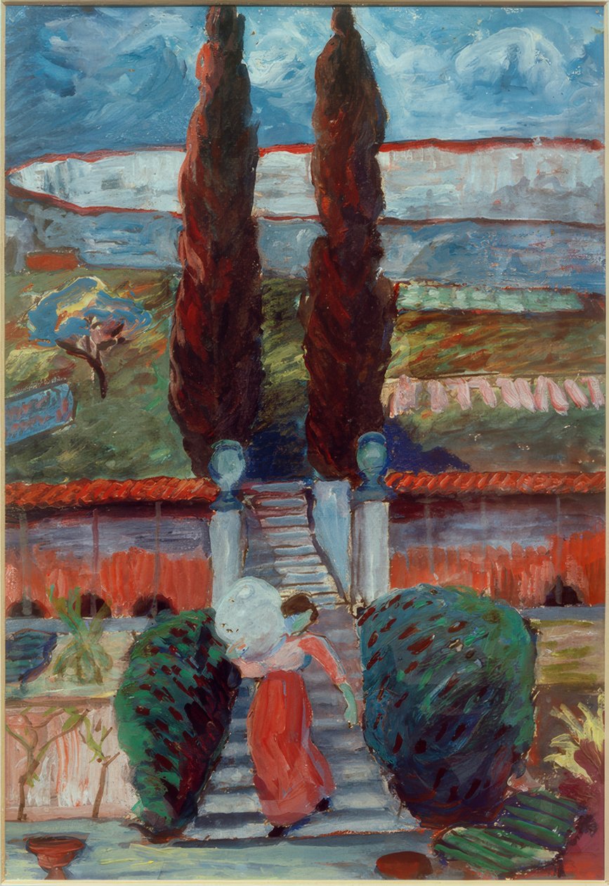 Jarní krajina s dívkou od Marianne von Werefkin