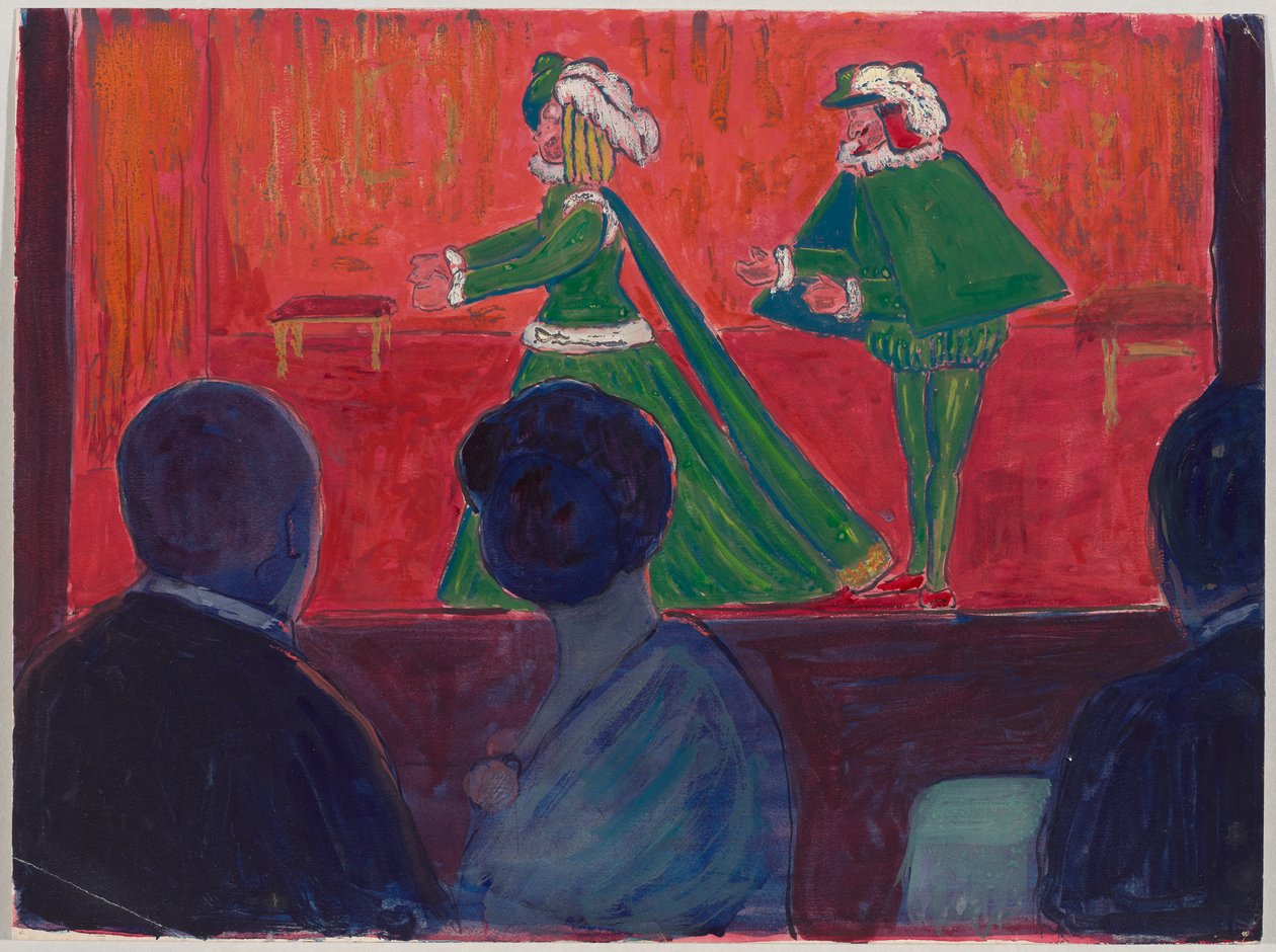 Loutkové divadlo - v popředí Jawlensky a Marianne von Werefkin od Marianne von Werefkin