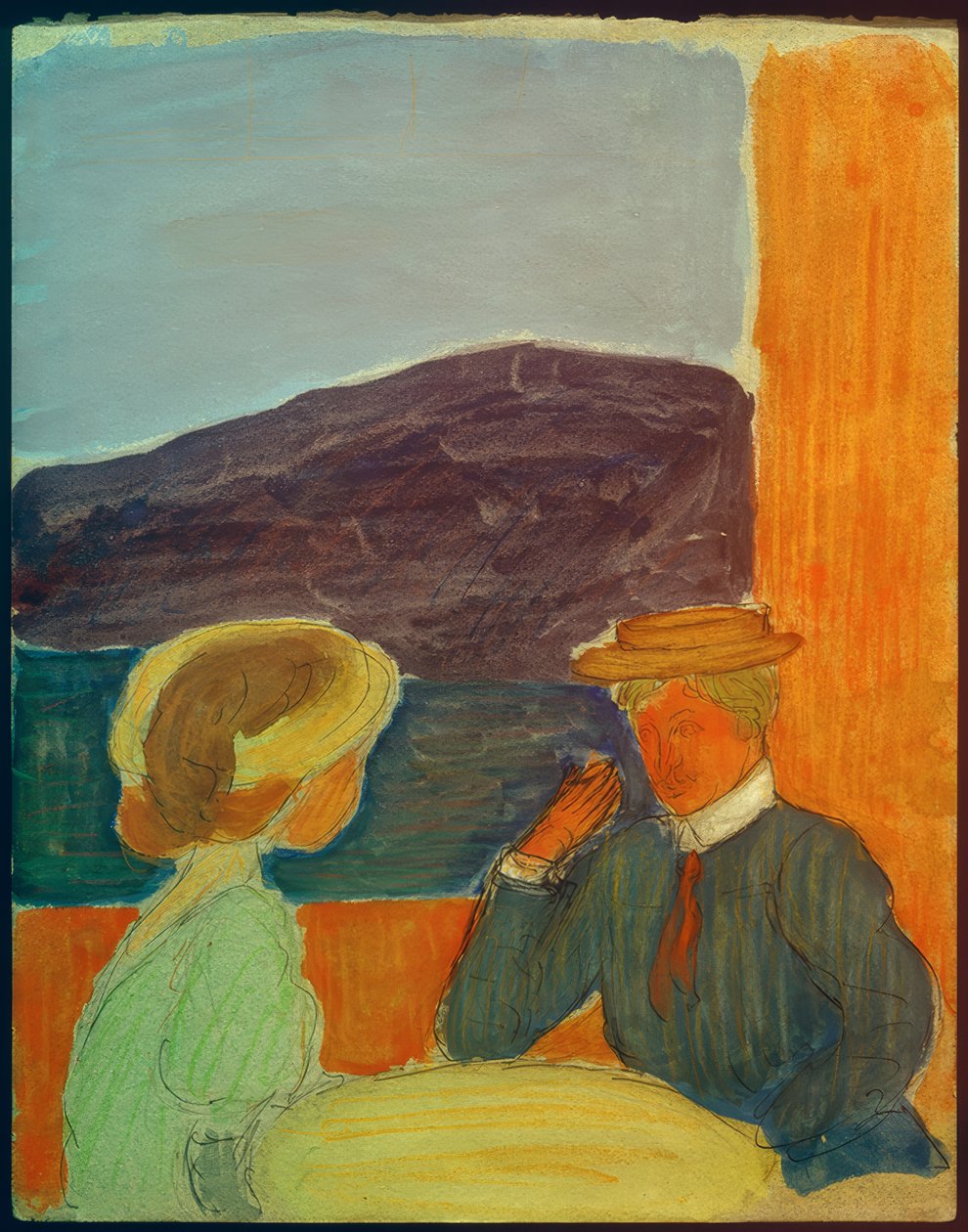 Pár v rozhovoru od Marianne von Werefkin