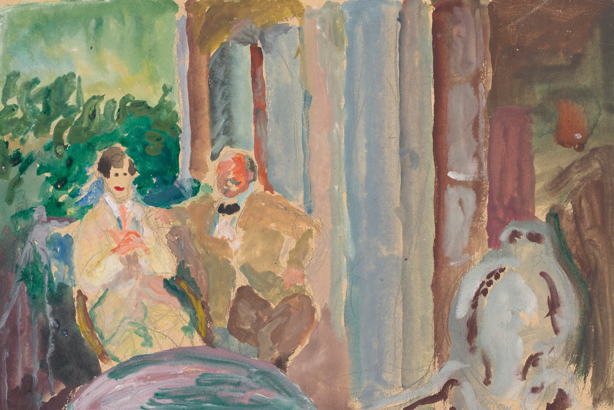 Sacharoff a Jawlensky na balkóně v St. Prex u Ženevského jezera od Marianne von Werefkin