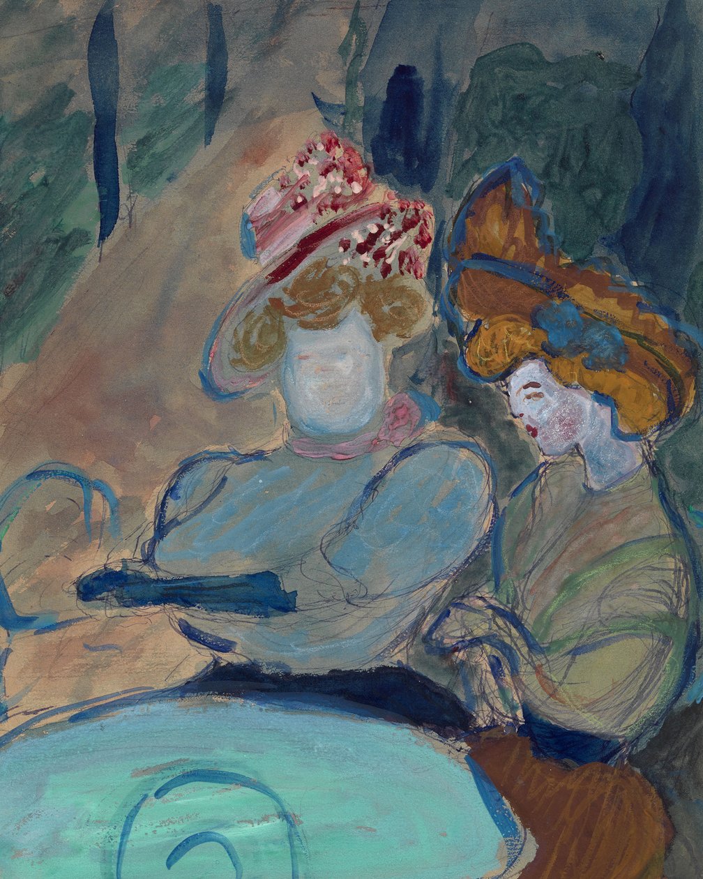 Dvě ženy v pouliční kavárně od Marianne von Werefkin