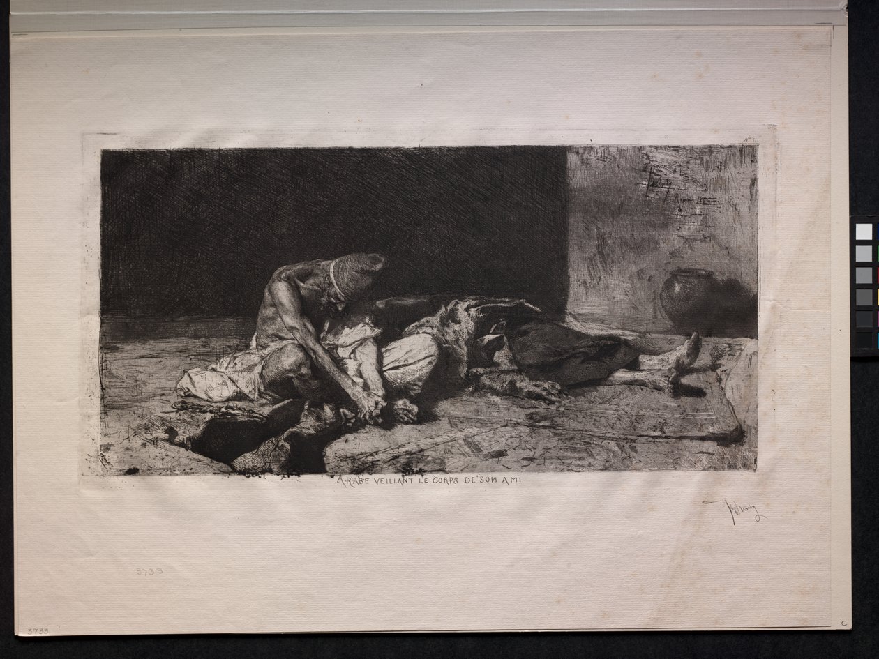 Arab bdí nad tělem svého přítele od Mariano Fortuny y Marsal