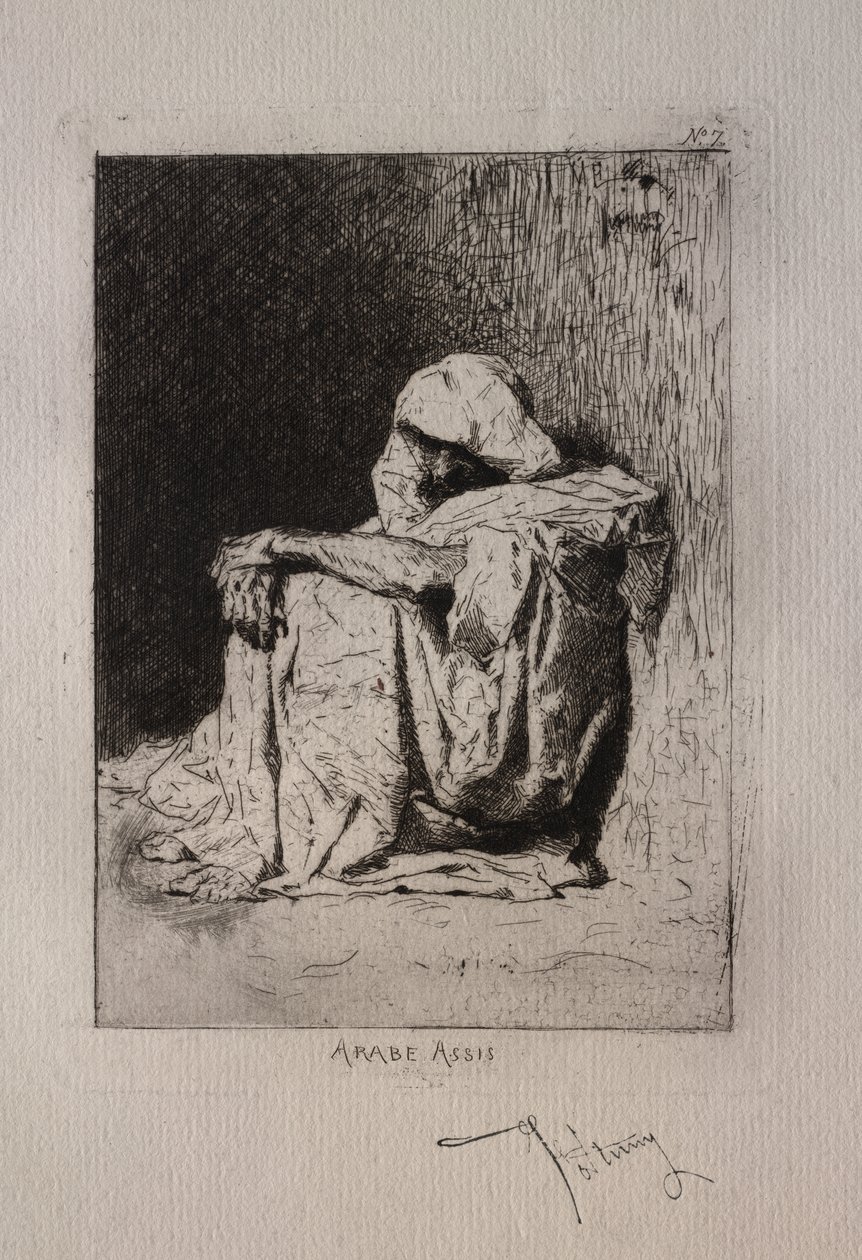 Sedící Arab od Mariano Fortuny y Marsal