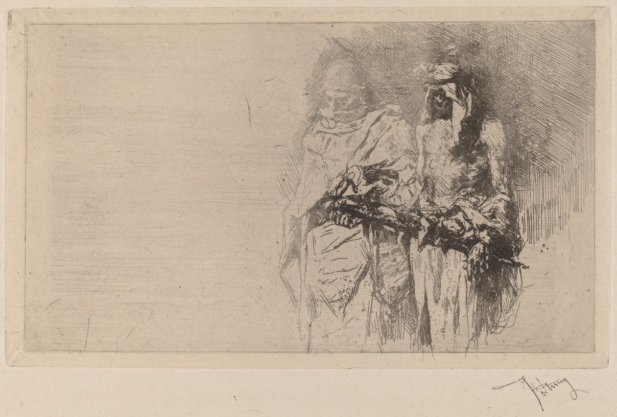 Croquis (dvě arabské figury) od Marià Fortuny