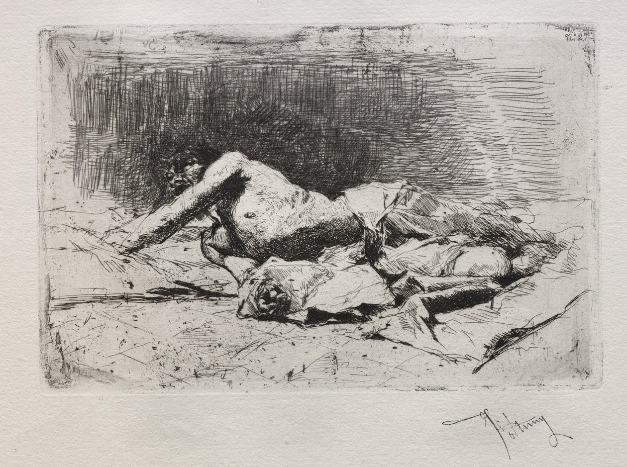 Muž válcování hlíny. od Mariano José María Bernardo Fortuny y Carbó