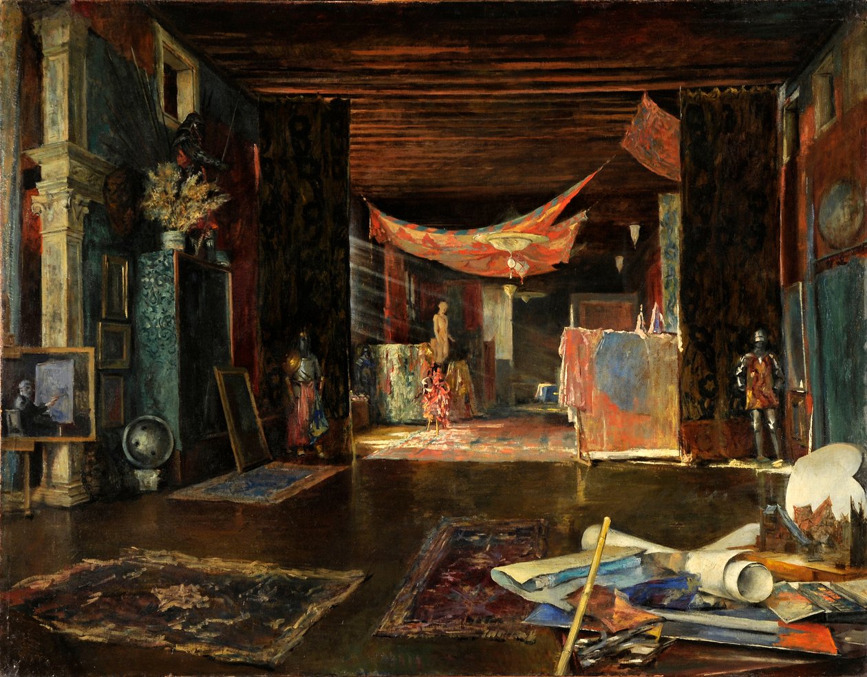 Malířský ateliér v Palazzo Pesaro Orfei. od Mariano Fortuny y Madrazo