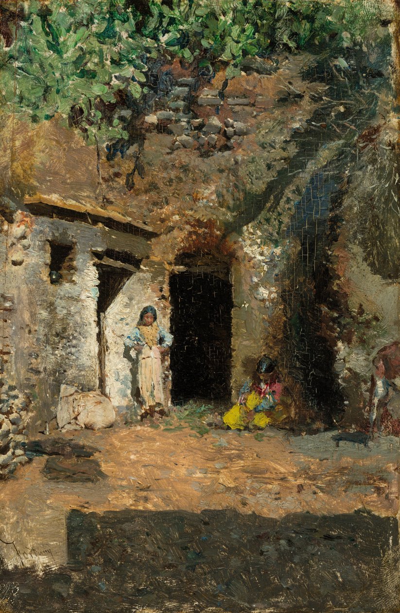 Gypsy Caves, Granada, c. 1871. od Mariano José María Bernardo Fortuny y Carbó