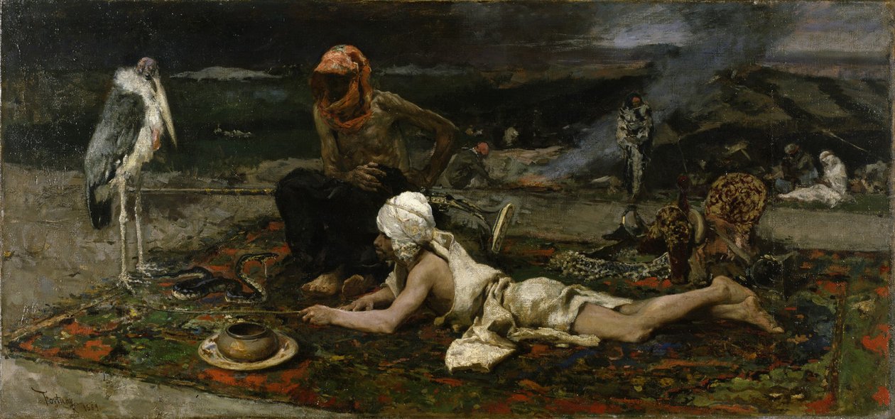 Hinduističtí zaříkávači hadů, 1869 od Mariano José María Bernardo Fortuny y Carbó