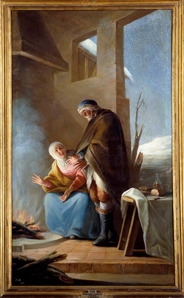 Zima. Obraz Mariano Maella (1739 - 1819) Ec. Esp. od Mariano Salvador de Maella