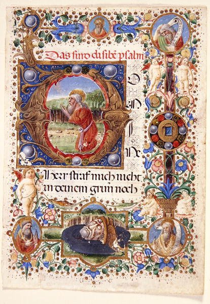 Paní 11-2001: Jediný list z florentské knihy hodin, konec 15. století (vellum) od Mariano de Buono di Jacopo