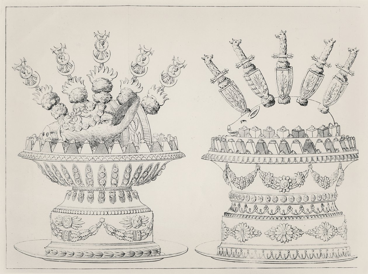 Pièces montées z divočáka a selátka, návrhy Antonin Carême od Marie Antoine Careme