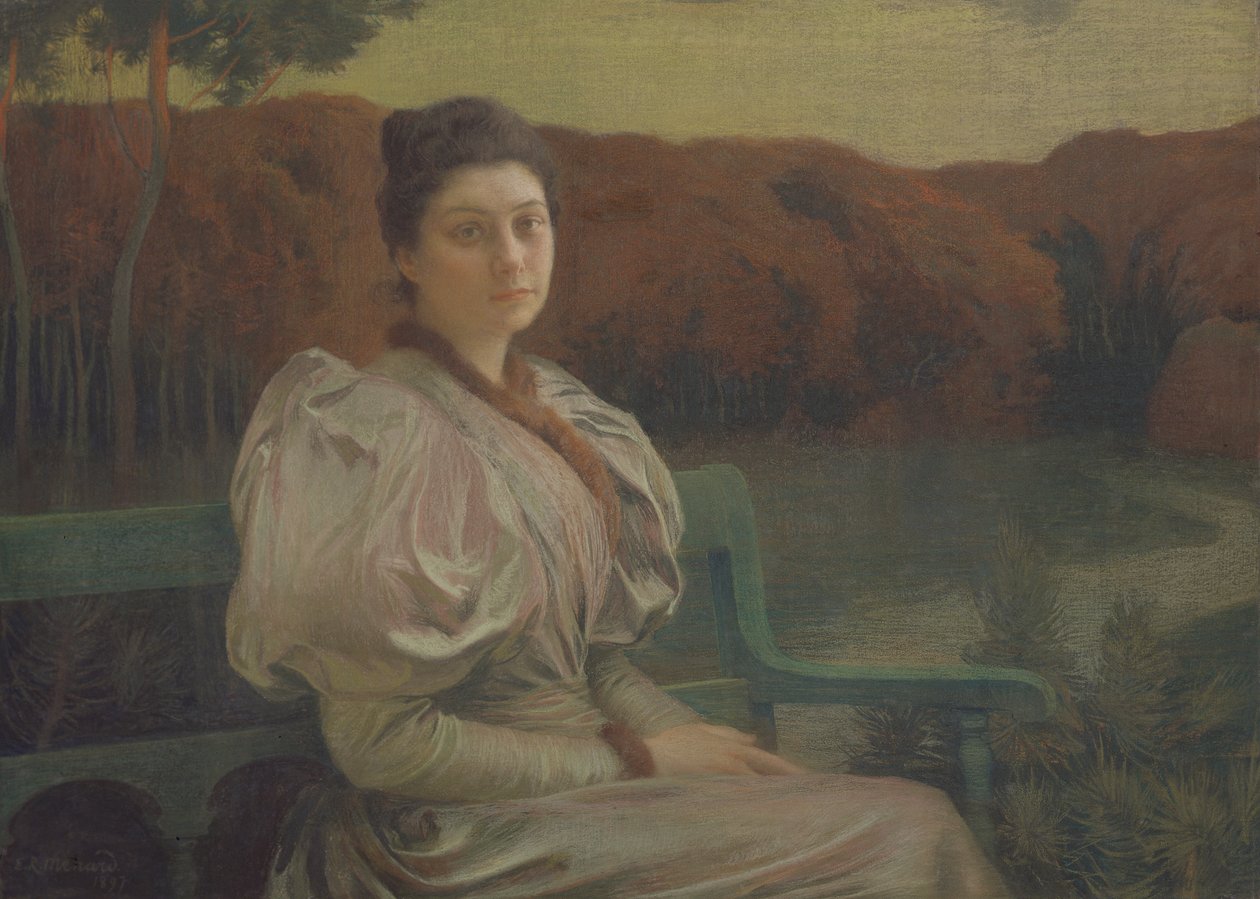 Portrét Louise Galtier-Boissiere, 1897 (pastel na plátně) od Marie Auguste Emile Rene Menard