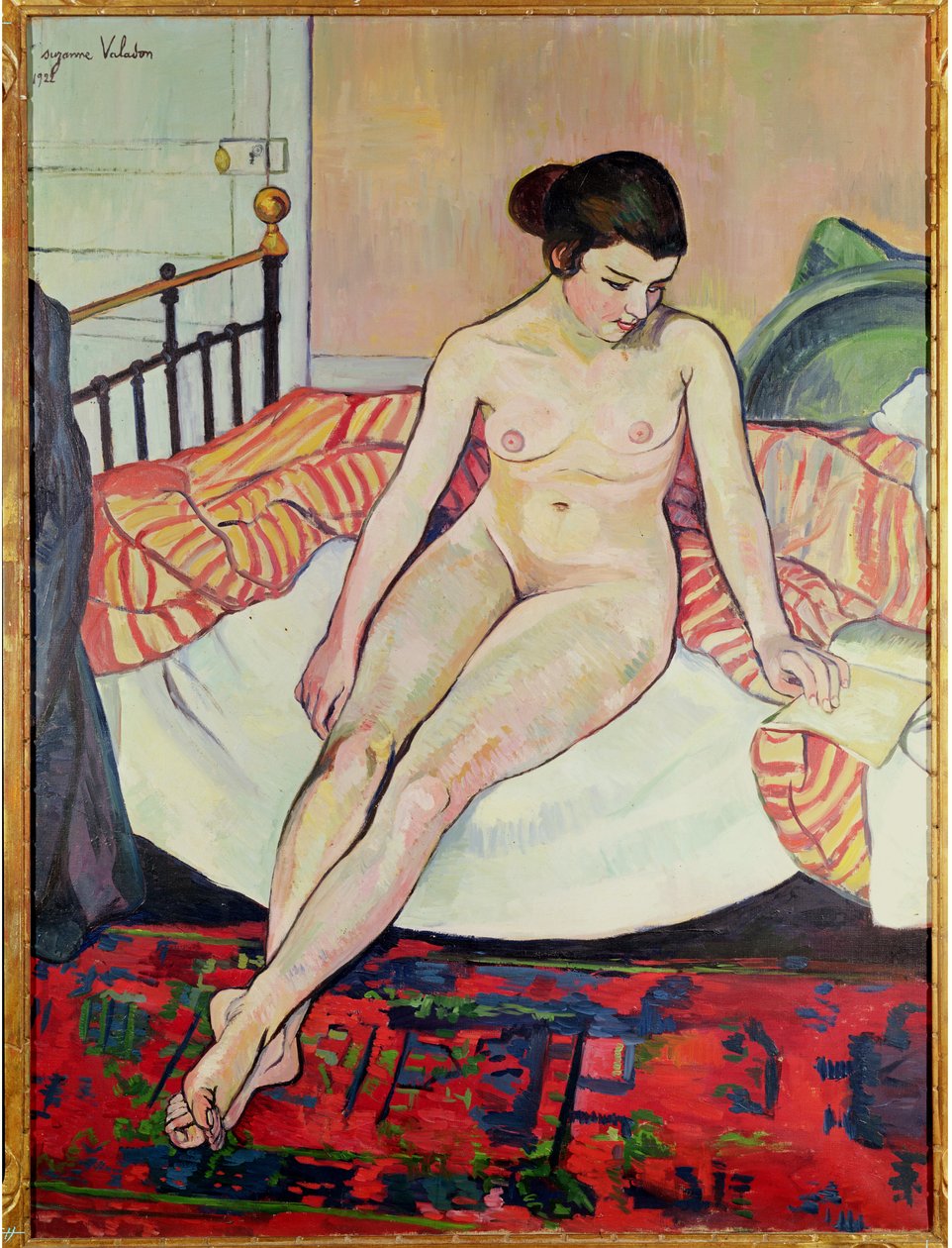 Akt s pruhovanou dekou, 1922 od Marie Clementine (Suzanne) Valadon