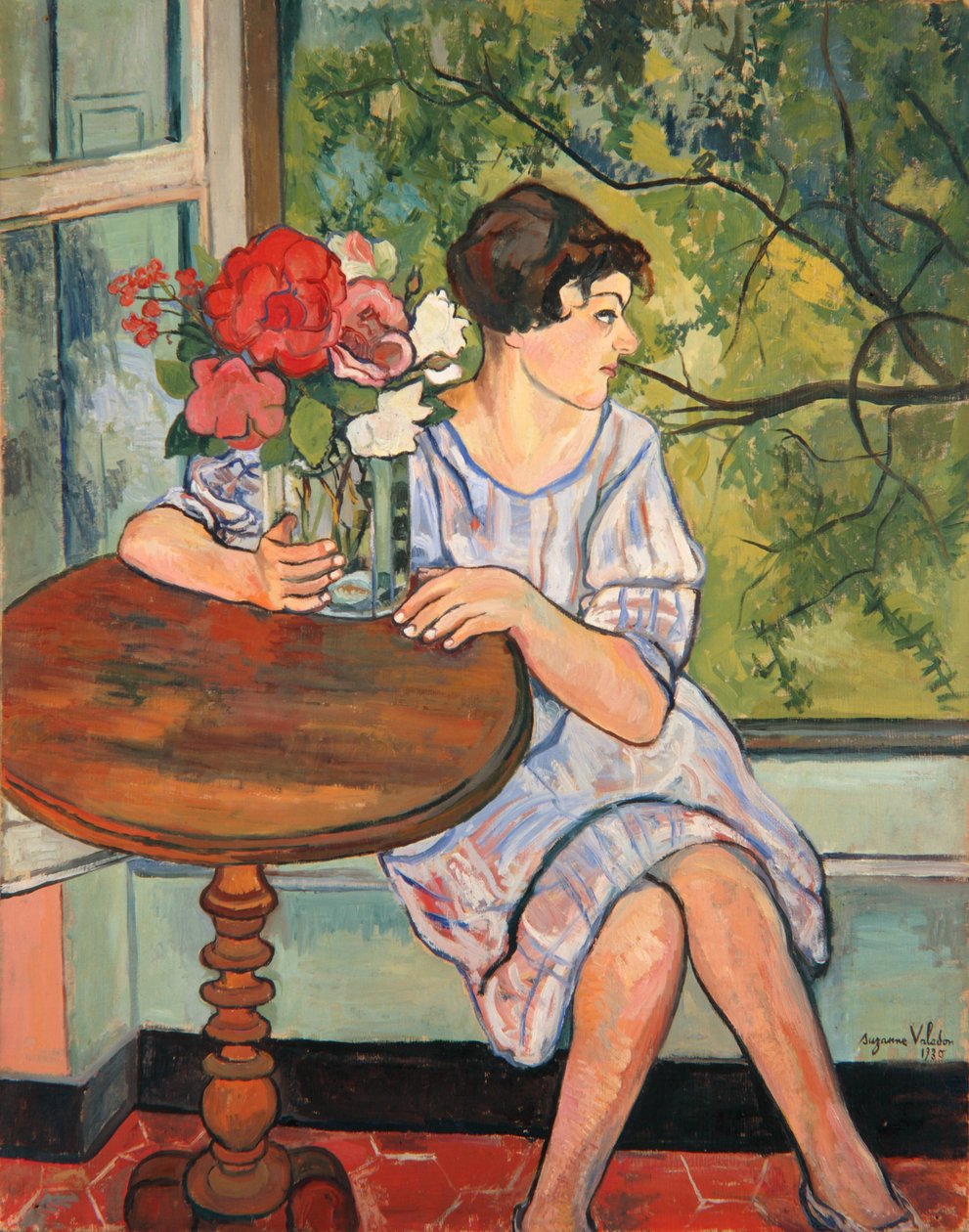 Mladá dívka před oknem, 1930 od Marie Clementine (Suzanne) Valadon
