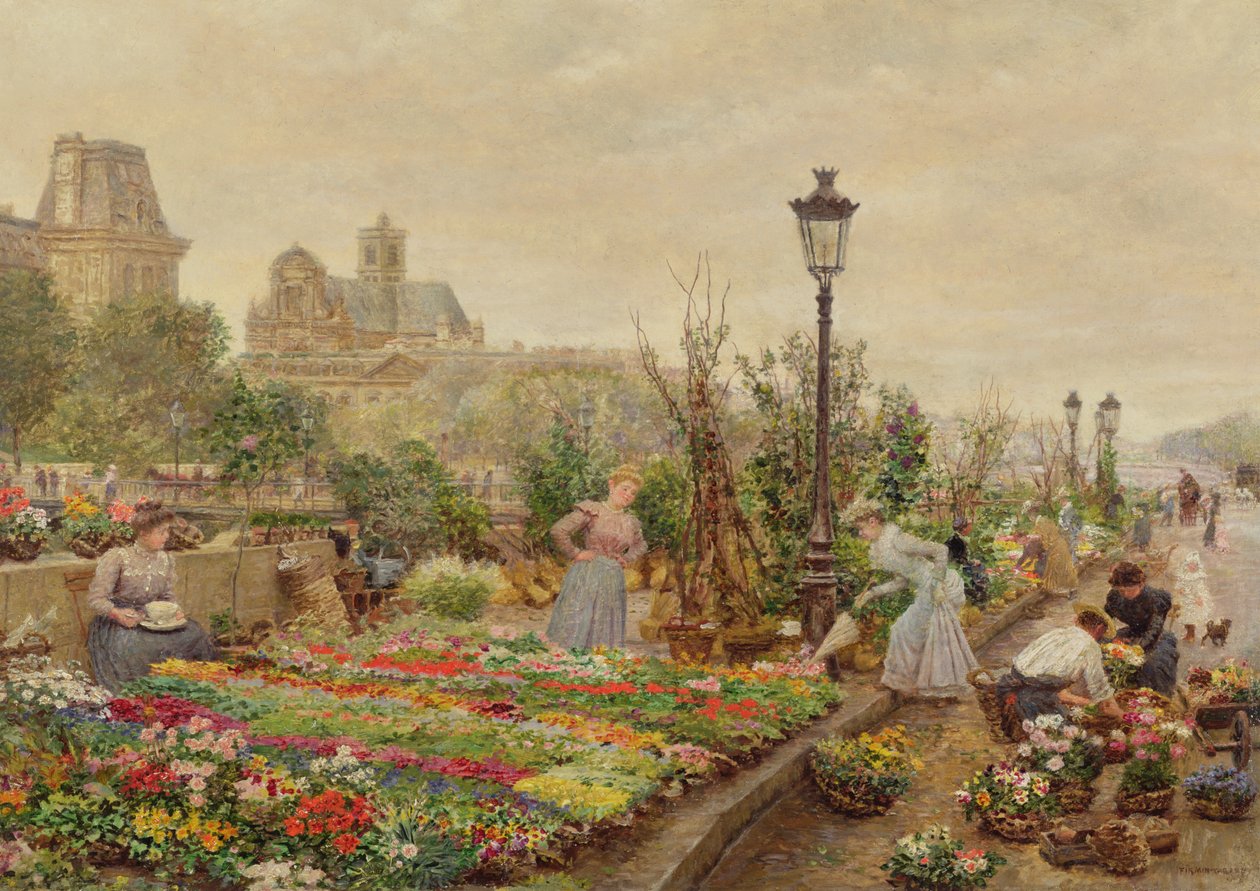 Květinový trh od Marie Francois Firmin Girard