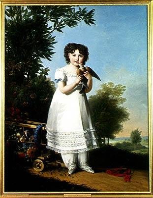 Portrét Napoleone-Elisa Bacciochi (1806-69) princezna z Piombino, 1810 od Marie Guilhelmine Benoist