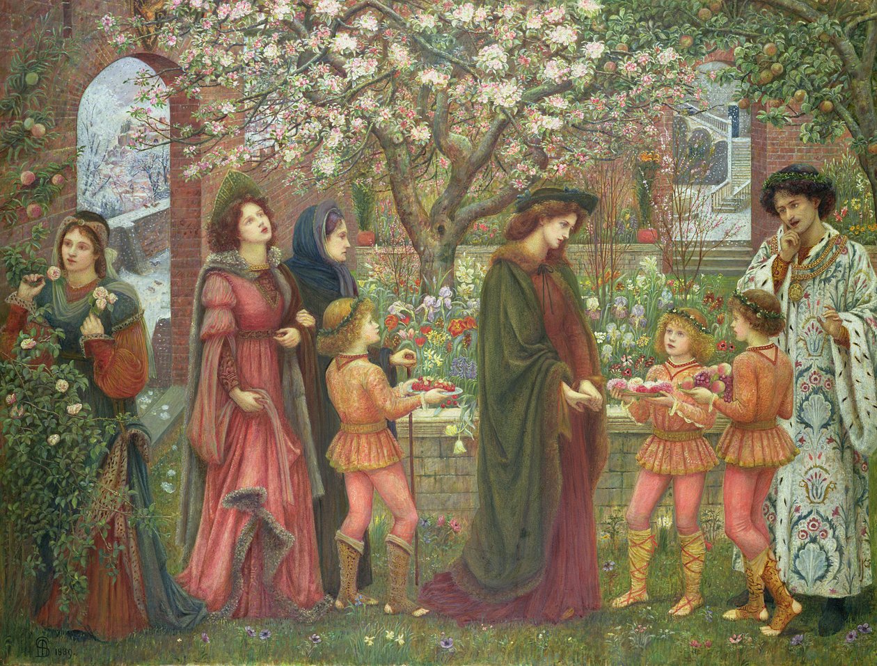The Enchanted Garden of Messer Ansaldo, 1899 (wc na lepeném papíře) od Marie Spartali Stillman