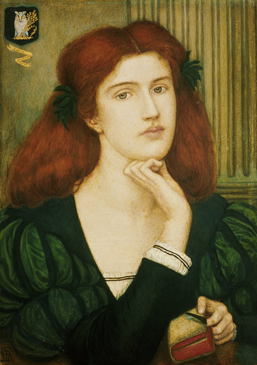The Lady Prays-desire (wc and gold paint on paper) od Marie Spartali Stillman