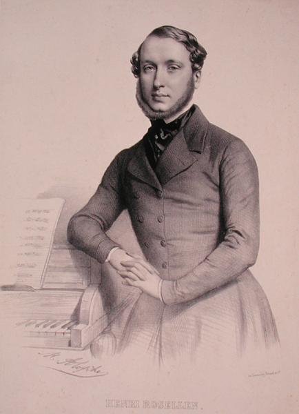 Portrét Henriho Rosellena (1811-76) (rytina) od Marie Alexandre (after) Alophe