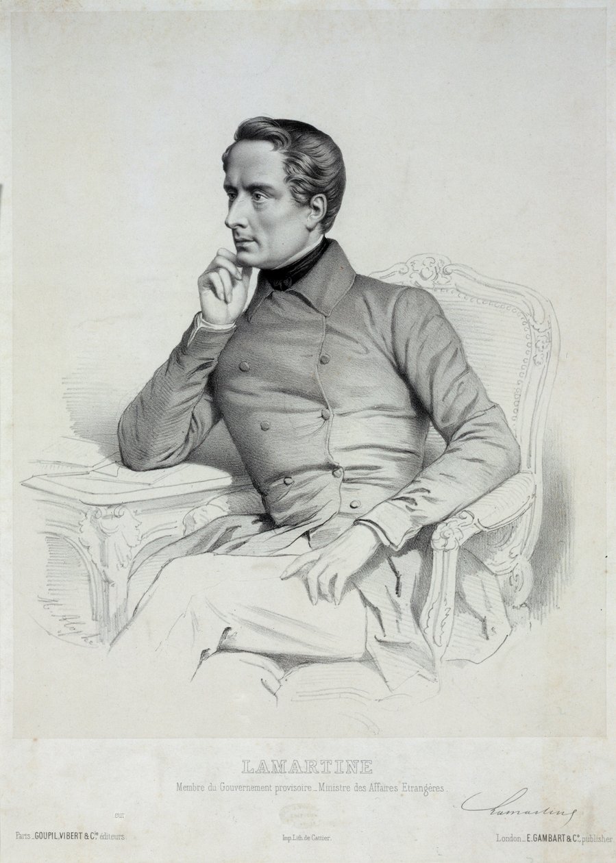 Portrét Alphonse de Lamartine 1790-1869. od Marie Alexandre Menut Alophe