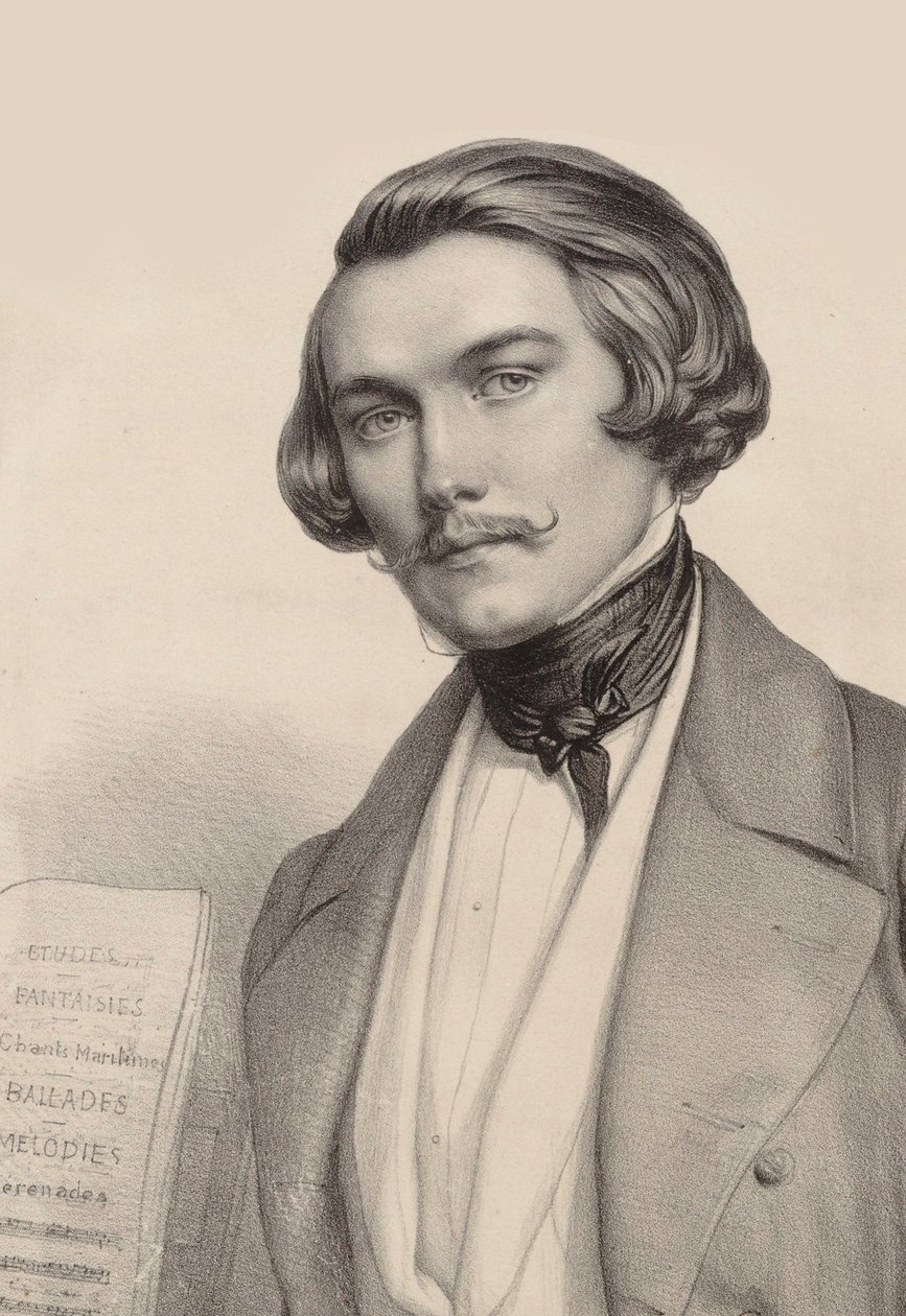 Portrét klavíristy a skladatele Alfreda Quidanta 1815-1893, c. 1840. od Marie Alexandre Menut Alophe