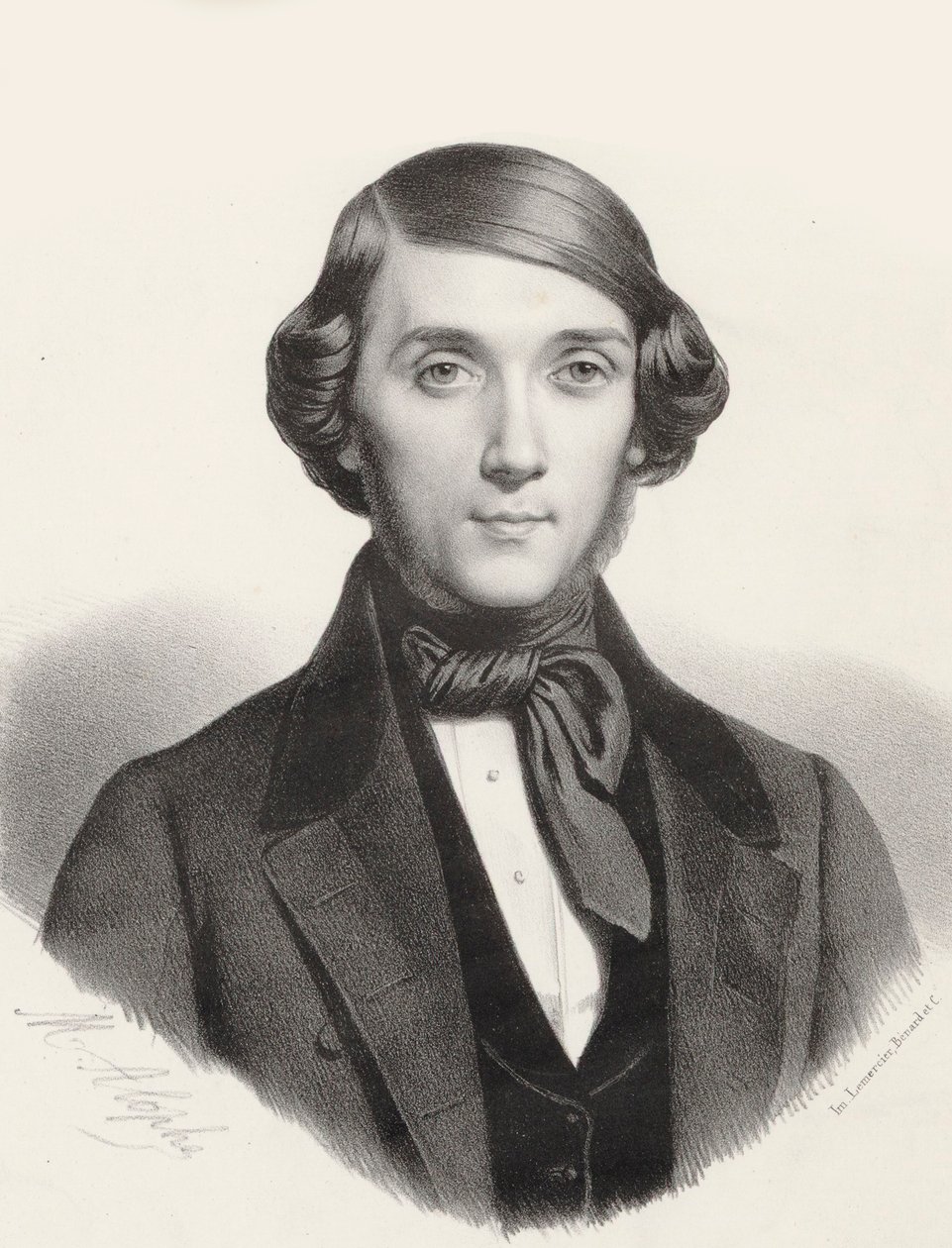 Portrét pianisty a skladatele Jean-Henri Ravina 1818-1906, cca 1845. od Marie Alexandre Menut Alophe