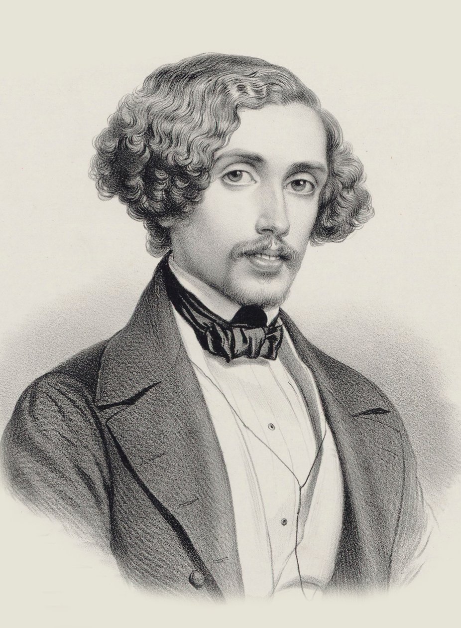 Portrét pianisty a skladatele Julia Schulhoffa 1825-1898, 1850. od Marie Alexandre Menut Alophe