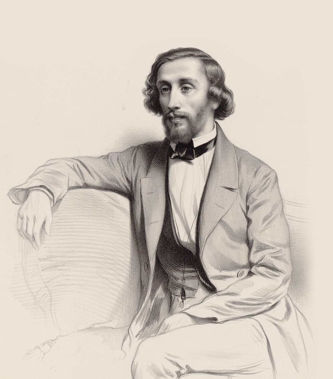 Portrét pianisty a skladatele Julia Schulhoffa 1825-1898, 1854. od Marie Alexandre Menut Alophe