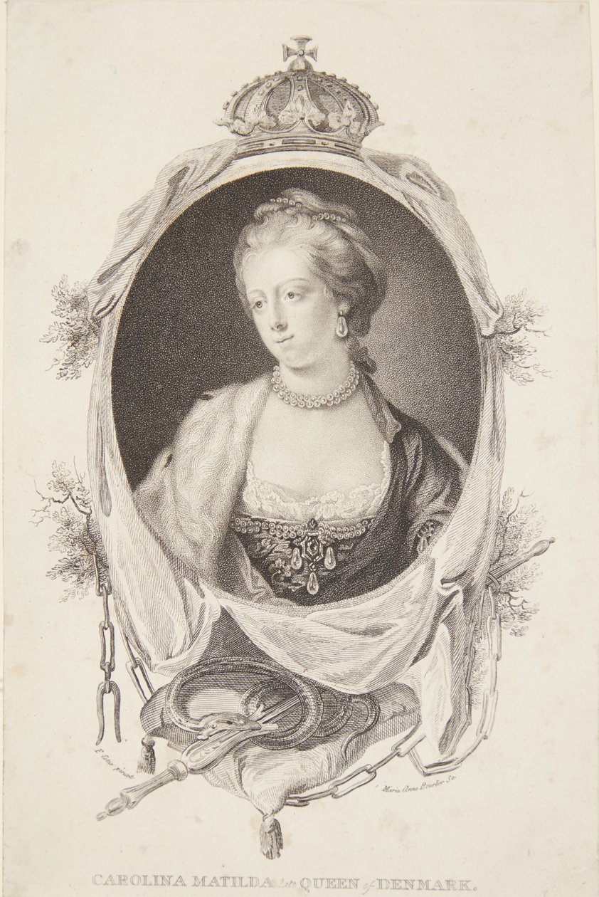 Portrét Caroline Mathilde od Marie Anne Bourlier
