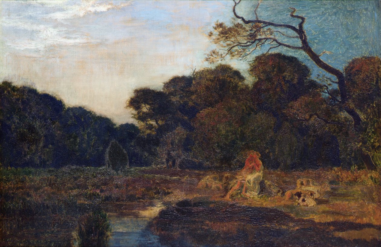 Milenci v krajině (olej na plátně) od Marie Auguste Emile Rene Menard