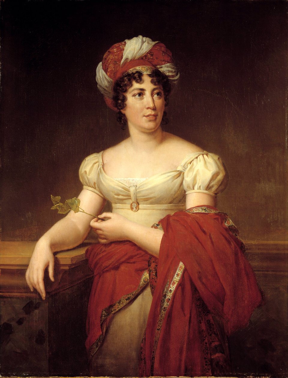Portrét Germaine Neckerové, baronky ze Stael Holstein zvané Madame de Stael (1766-1817), švýcarské spisovatelky a esejistky. Obraz Marie Eleonore Godefroid (1778-1849) od Marie Eleonore Godefroid