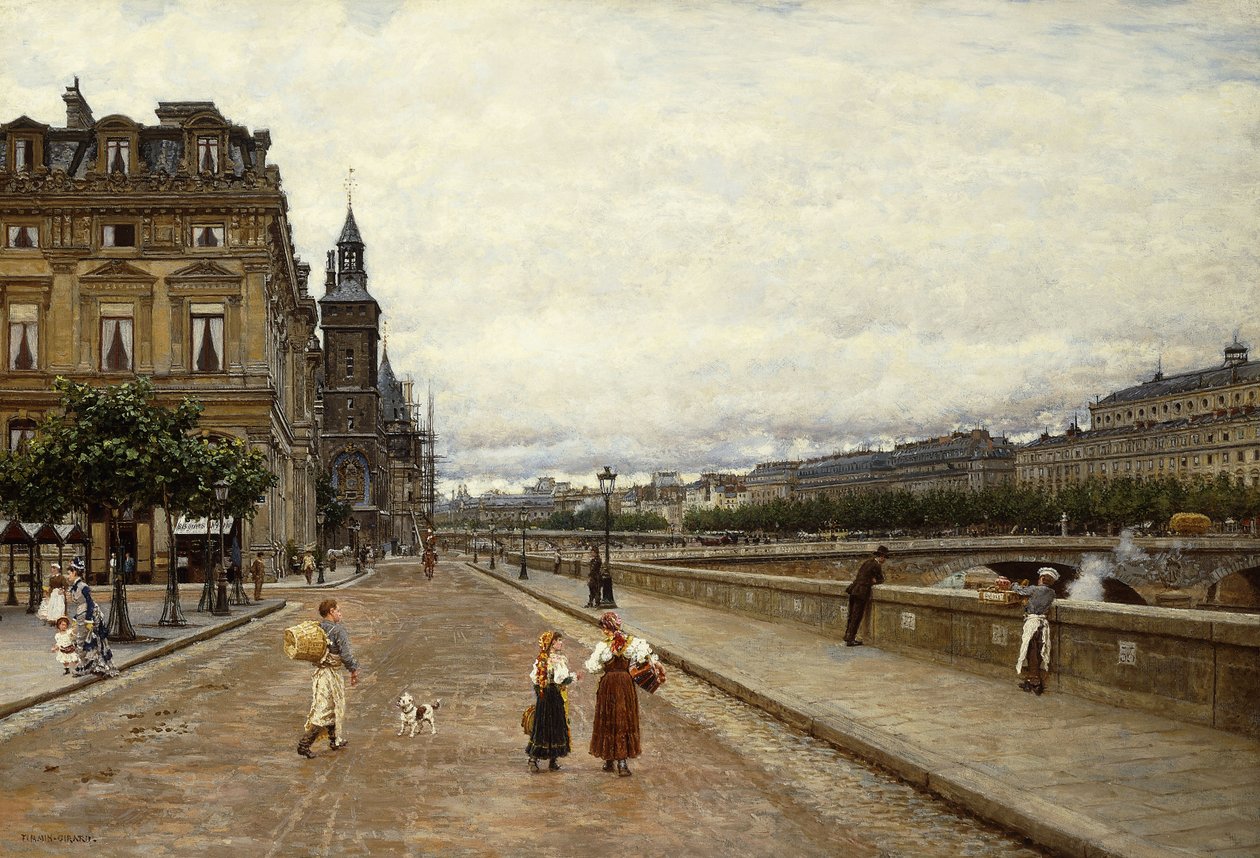 Brzy ráno podél Seiny, od Marie Francois Firmin Girard