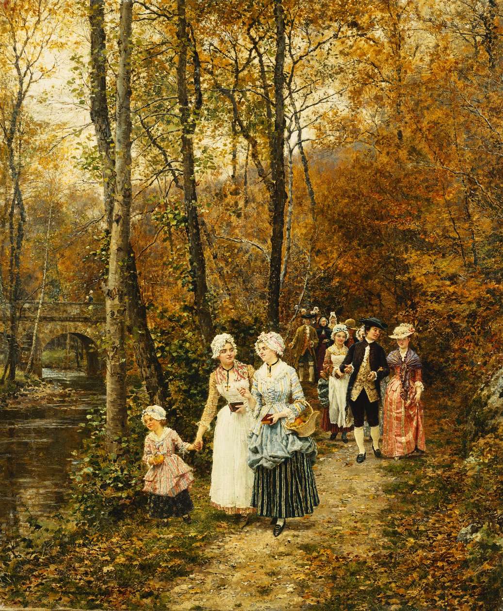 Odpolední procházka, 1879 od Marie Francois Firmin Girard