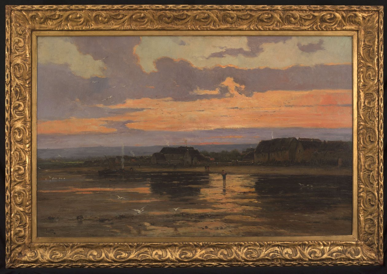 Večerní samota: (olej na plátně): Morsalines (Manche), asi 1887 (olej na plátně) od Marie Joseph Leon Clavel Iwill
