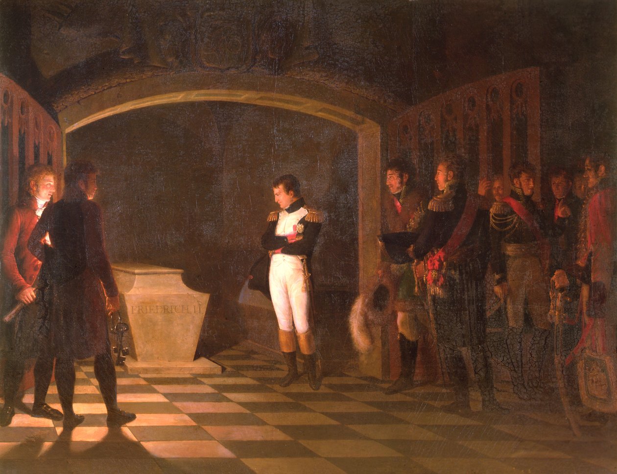Napoleon meditující před hrobem Fridricha II Pruského, Postupim, 25. října 1806 od Marie Nicolas Ponce Camus