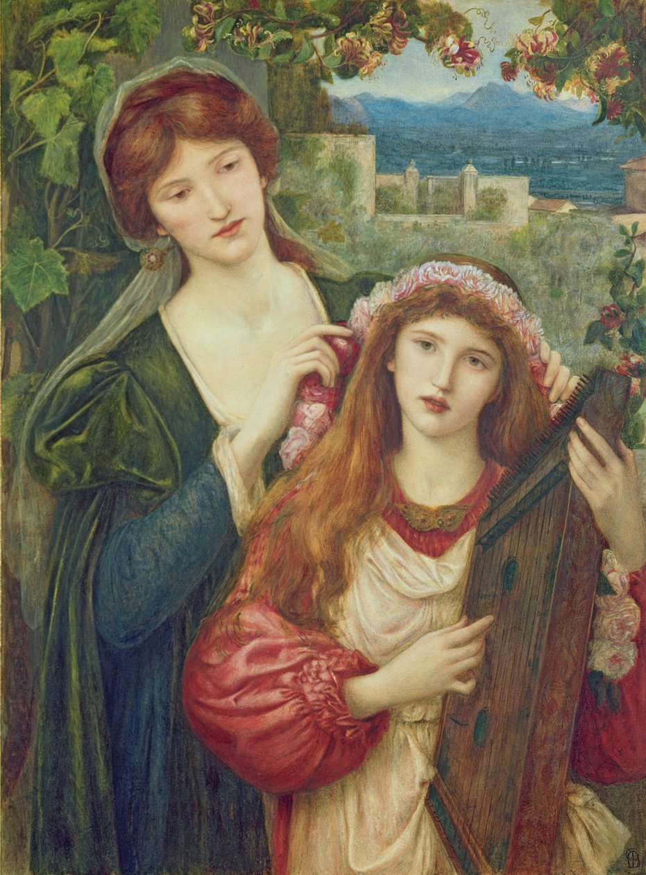 Dětství svaté Cecilie od Marie Spartali Stillman